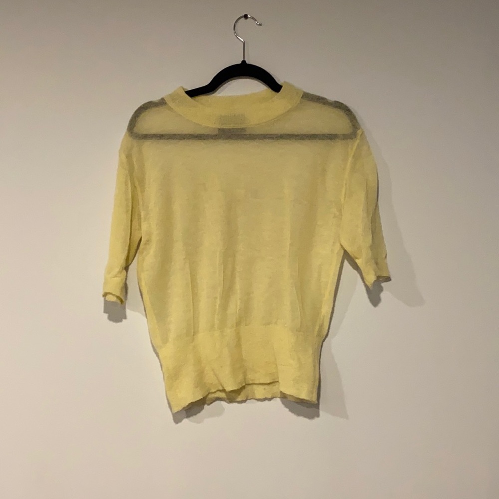 Yellow Mohair Knit Shirt